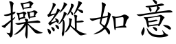 操纵如意 (楷体矢量字库)