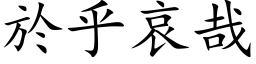 於乎哀哉 (楷体矢量字库)