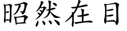 昭然在目 (楷体矢量字库)