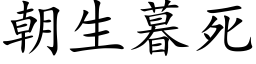 朝生暮死 (楷体矢量字库)