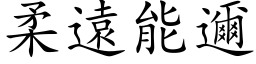 柔遠能邇 (楷体矢量字库)