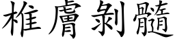 椎肤剥髓 (楷体矢量字库)