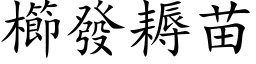 櫛發耨苗 (楷体矢量字库)