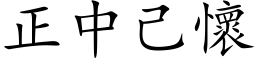 正中己懷 (楷体矢量字库)