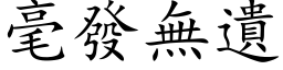 毫发无遗 (楷体矢量字库)