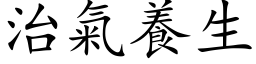 治氣養生 (楷体矢量字库)