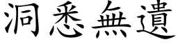 洞悉無遺 (楷体矢量字库)