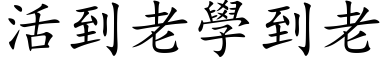 活到老学到老 (楷体矢量字库)