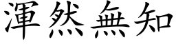 浑然无知 (楷体矢量字库)