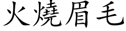 火烧眉毛 (楷体矢量字库)