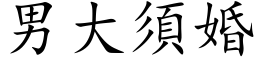 男大須婚 (楷体矢量字库)