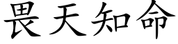 畏天知命 (楷体矢量字库)