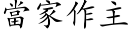 当家作主 (楷体矢量字库)