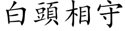 白頭相守 (楷体矢量字库)