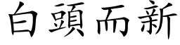 白头而新 (楷体矢量字库)