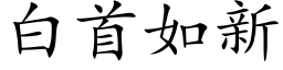 白首如新 (楷体矢量字库)