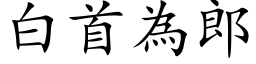 白首为郎 (楷体矢量字库)