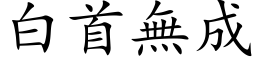 白首无成 (楷体矢量字库)