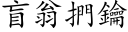 盲翁捫钥 (楷体矢量字库)