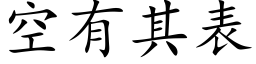 空有其表 (楷体矢量字库)