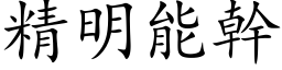 精明能幹 (楷体矢量字库)