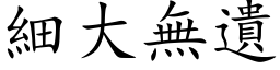 细大无遗 (楷体矢量字库)