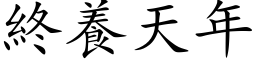 终养天年 (楷体矢量字库)