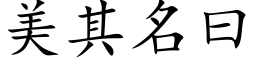 美其名曰 (楷体矢量字库)