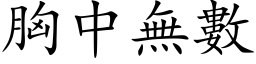 胸中无数 (楷体矢量字库)