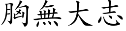 胸無大志 (楷体矢量字库)