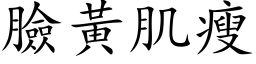 臉黃肌瘦 (楷体矢量字库)