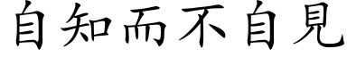 自知而不自见 (楷体矢量字库)