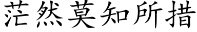 茫然莫知所措 (楷体矢量字库)