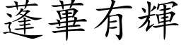 蓬蓽有輝 (楷体矢量字库)