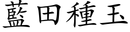 藍田種玉 (楷体矢量字库)