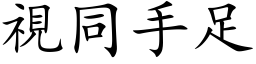 視同手足 (楷体矢量字库)