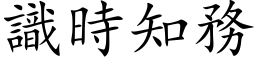 识时知务 (楷体矢量字库)