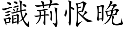 识荆恨晚 (楷体矢量字库)