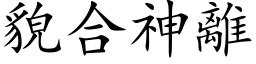 貌合神離 (楷体矢量字库)