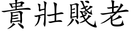 貴壯賤老 (楷体矢量字库)