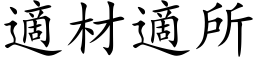 適材適所 (楷体矢量字库)