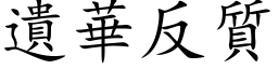 遗华反质 (楷体矢量字库)