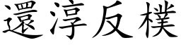 还淳反朴 (楷体矢量字库)