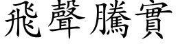 飛聲騰實 (楷体矢量字库)